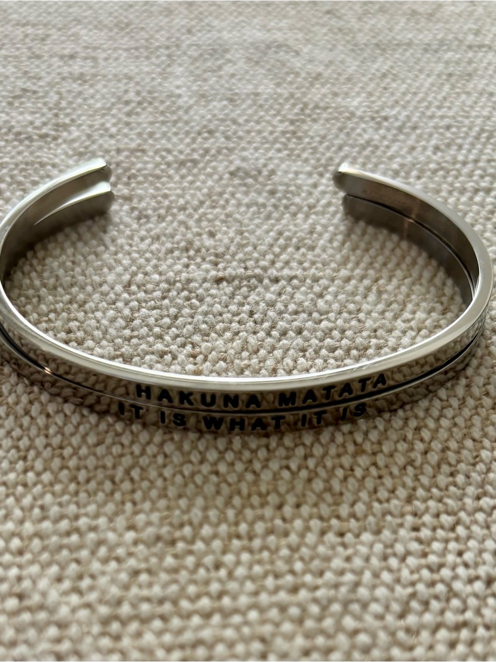 🔥 BUNDLE: Hakuna Matata + It Is What It Is Stainless Steel Cuff Bracelets